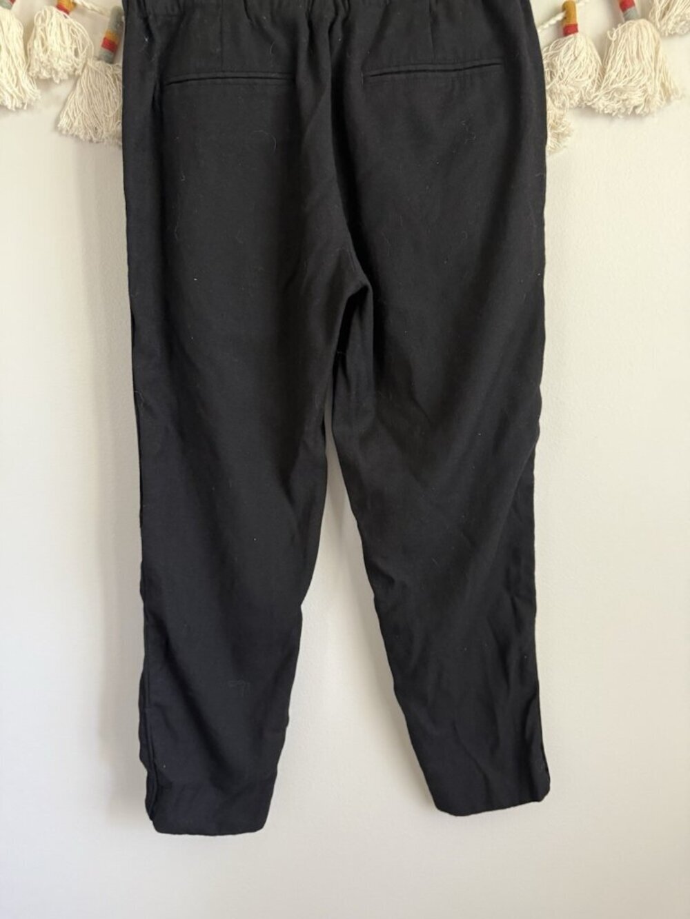Club Monaco Wool Blend Black Pull On Boiled Pant Dressy Modest Capsule Wardrobe - Picture 7 of 10